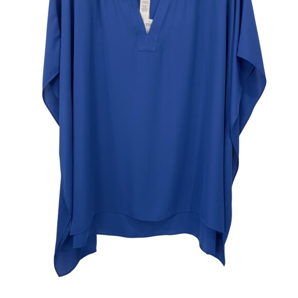 Chicos Blue Flowy V-Neck Tunic Top With Side Split Hem Design Size S/M - Picture 2 of 11